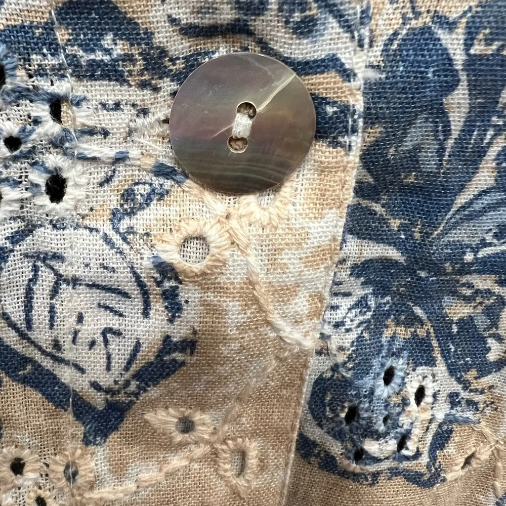 Ruby‎ Rd. Blue and Tan Button Down Shirt - Picture 2 of 7